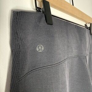 Lululemon brushed gray ribbed Softstreme Zip-flared yoga athleisure pants